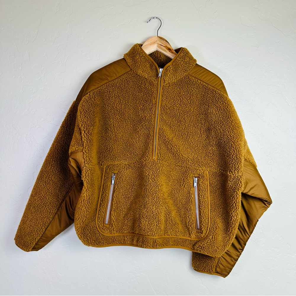 Madewell Women’s Faux Shearling Half-Zip Pullover Size XL - Picture 2 of 8